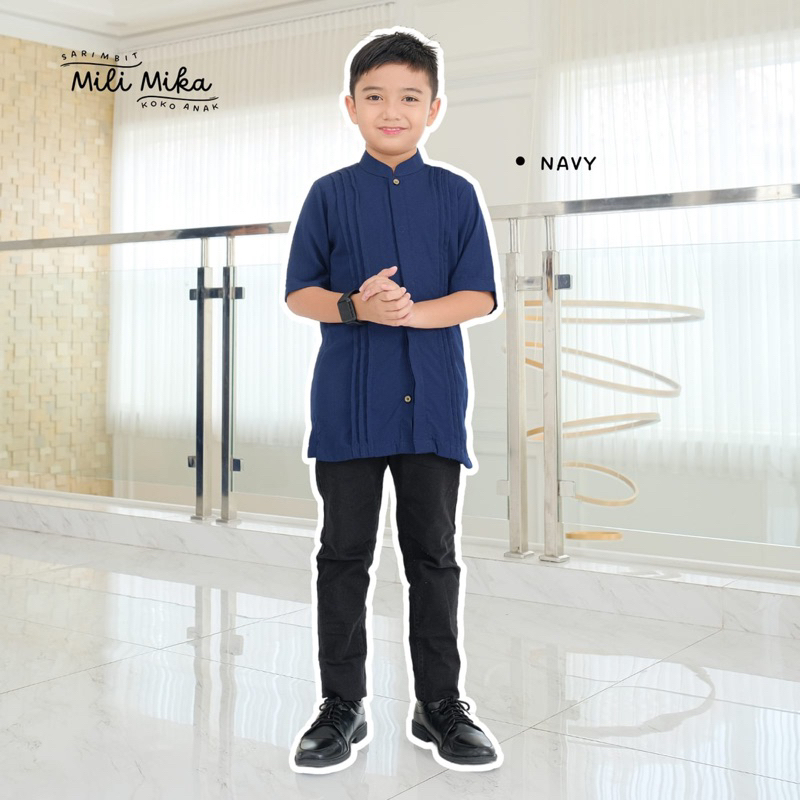 koko anak sarimbit mili mika by gerai mika | koko anak lengan pendek premium