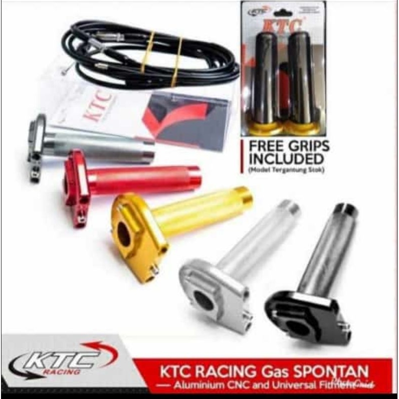 GAS SPONTAN KTC ORIGINAL 2 KABEL GRATIS HANDGRIP UNIVERSAL SEMUA MOTOR