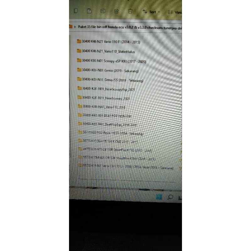 paket 34 file bin xdf remap ECU Keihin Honda dan software Honda ECU