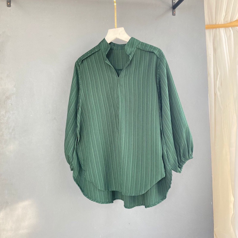 Becca Kemeja Blouse LD 120cm Belah Samping Blouse Big Size Jumbo Terbaru