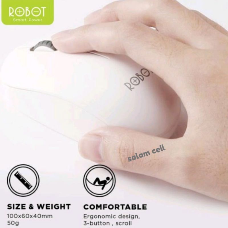 Mouse Wireless Robot M210 2.4G Mouse Bluetooth Original Garansi Resmi