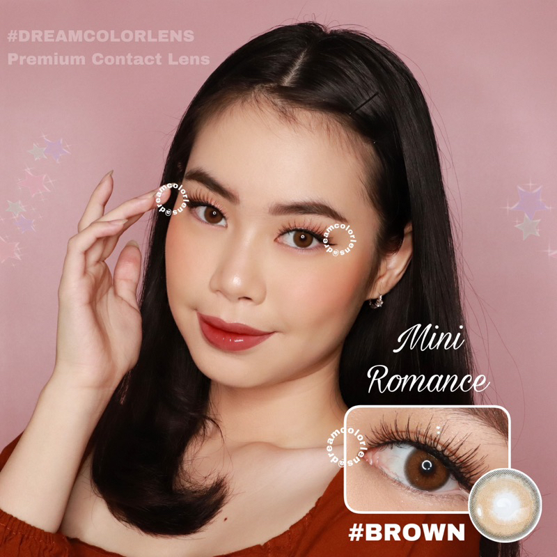 Softlens Kitty Kawaii Mini Romance Brown / Coklat Normal Minus Beda Minus