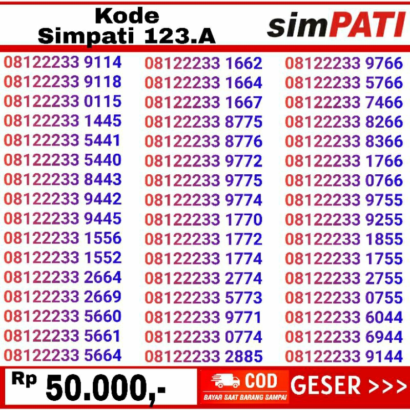 simpati urut 123 rapi murah