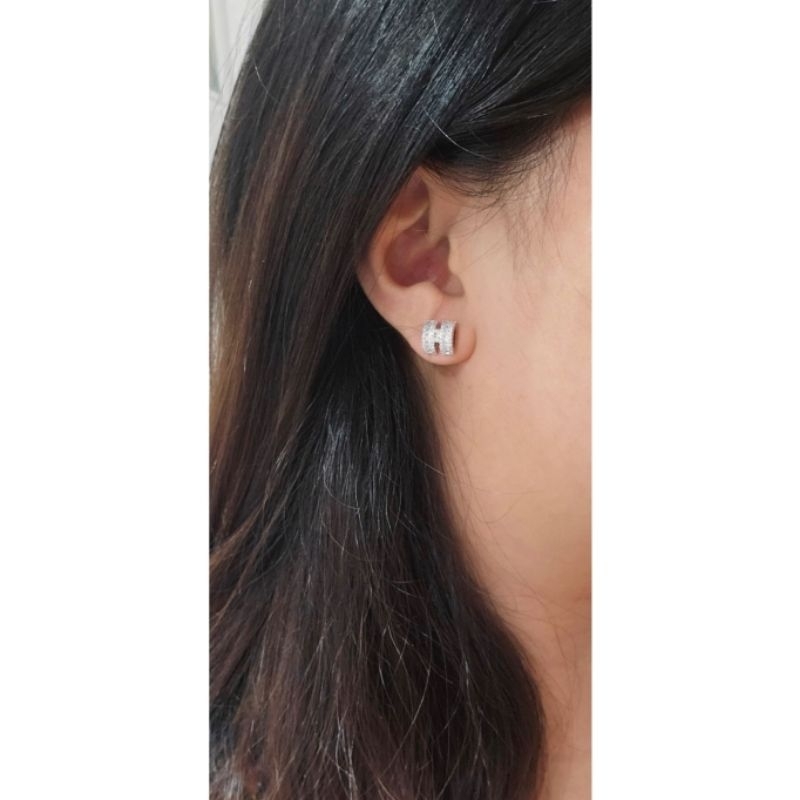 Anting Silver925 Full mata anting zircon Anti Karat anti alergi anting premium berlian kilap 03