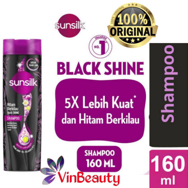 SUNSILK HITAM BERKILAU BLACK SHINE SHAMPOO 160 ML SHAMPO SUNSIL HITAM