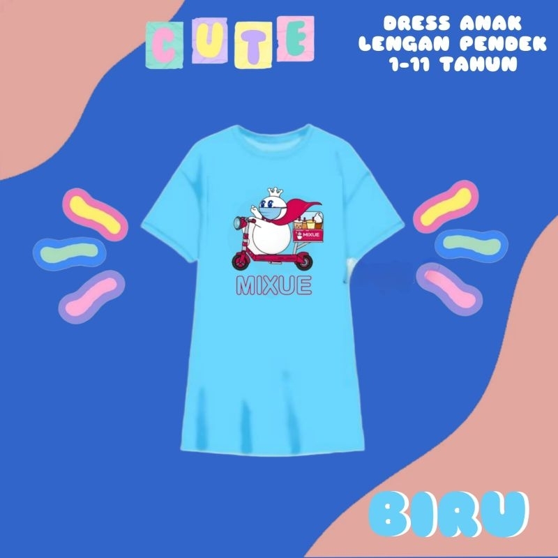 BAJU DASTER ANAK PEREMPUAN 1-11TAHUN MIXUE SCOOTER VIRAL KEKINIAN//DASTER ANAK SANTAI MURAH READY 6WARNA