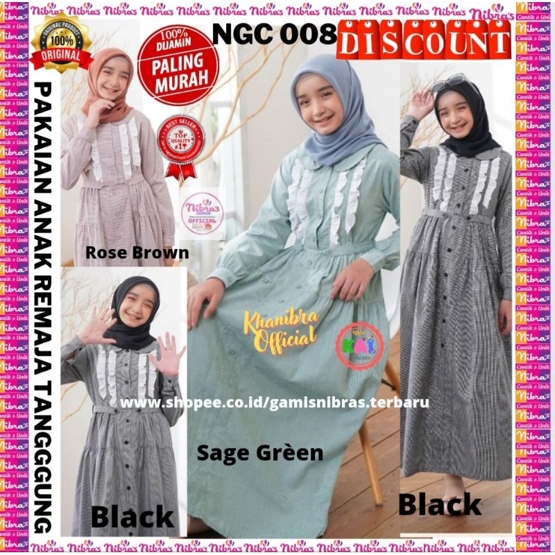 BAJU MUSLIM ANAK REMAJA TERBARU NIBRAS TEEN / BASMA  / NT 71 / NT 80 / NT 81 / NGC 008 / SETELAN BAJ