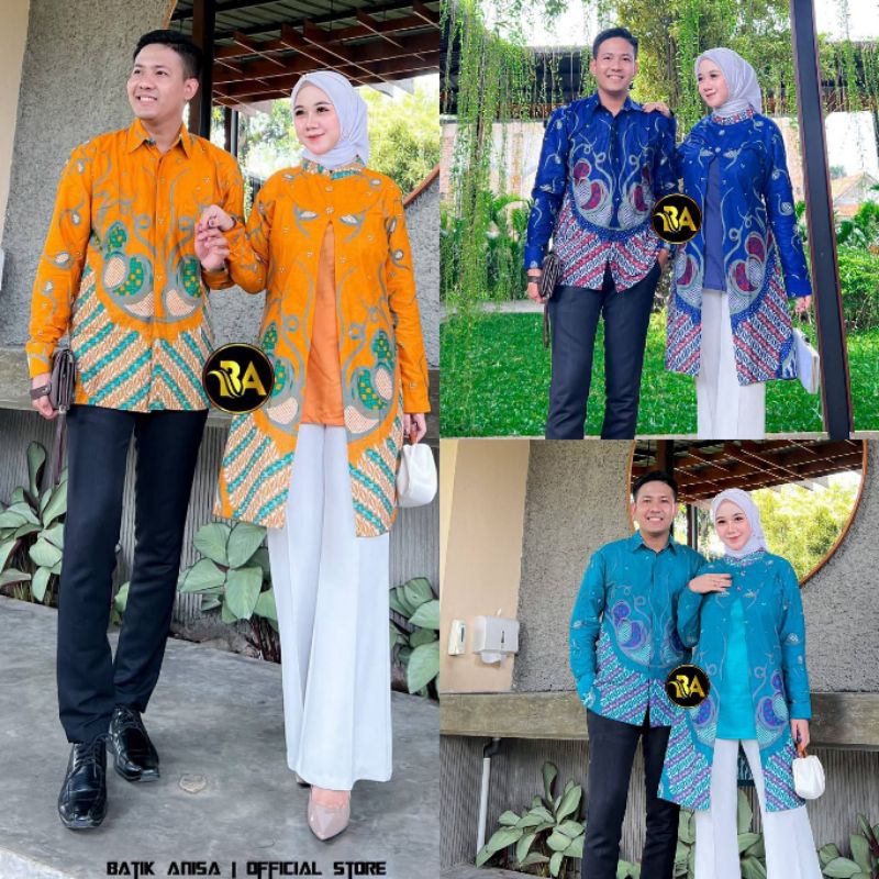Batik Tunik Couple Modern Set Pakaian Couple Kemeja Batik Pria Premium Baju Batik Couple