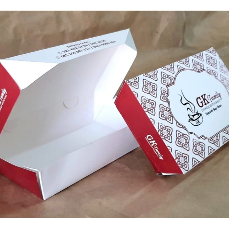 Custom Paper Lunch Box Cetak Logo Sendiri Custom Size M