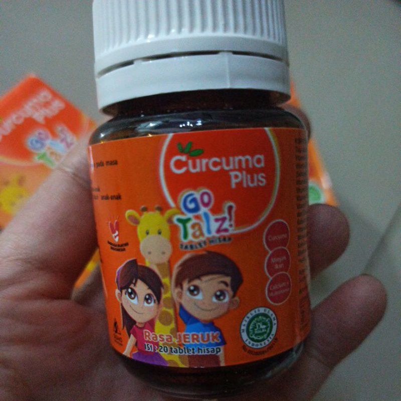 Curcuma Plus Go Talz 20 tablet hisap anak Vitamin minyak ikan Nafsu makan kalsium