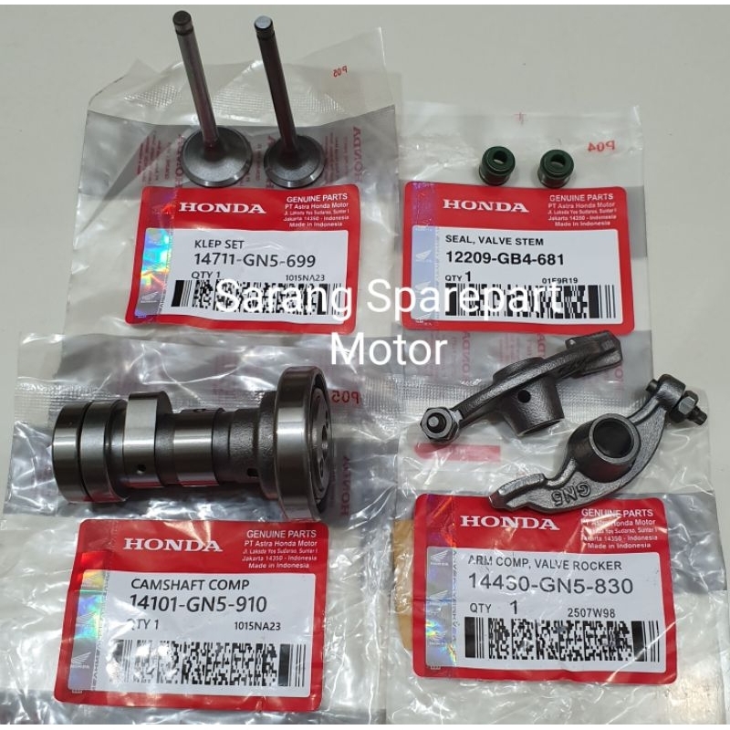 Paket Noken As Camshaft + Platuk + Klep Set + Seal Klep Grand Supra Astrea GN5