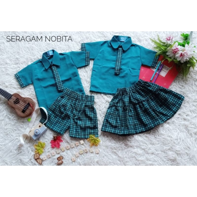 seragam nobita toska/seragam anak tk/seragam paud/seragam playgroup/seragam tk