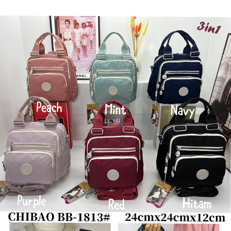 BB1813 TAS WANITA IMPORT CHIBAO 3in1 JINJING SELEMPANG RANSEL