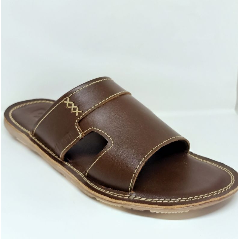 Sandal Slide Selop Kokop Pria Bahan Full Kulit Asli SL01 Grammer