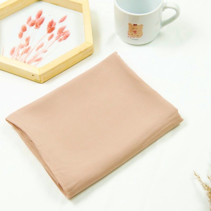 pashmina kaos premium/hijab jersy premium/jilbab pashmina instan/pashmina rayon/pashmina bagus murah-Cream(coksu)