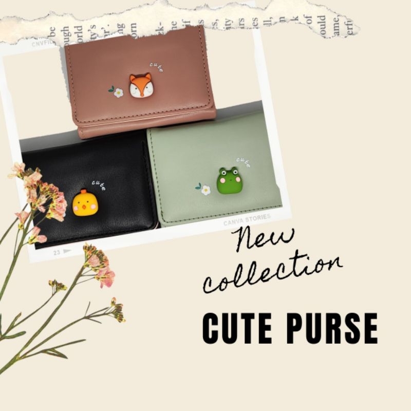 Dompet Wanita Korea Lucu Dompet Lipat Praktis Dompet Koin Animal Cute