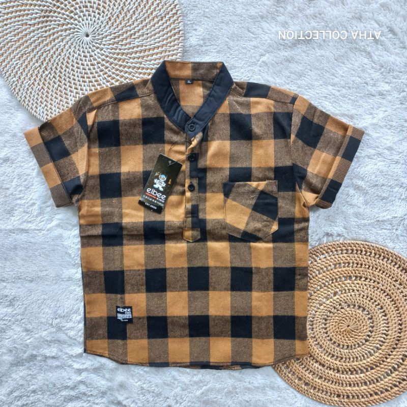kemeja flanel kurta anak  laki laki koko flanel muslim baju atasan koko anak laki laki import umur 3