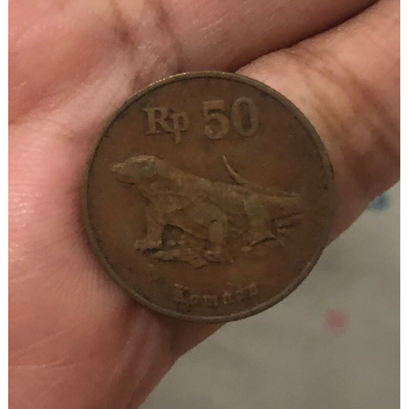 koin kuno 50 rupiah komodo 1996 tembaga