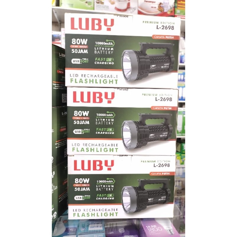 SENTER LUBY 80W L-2698 CAHAYA PUTIH