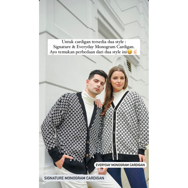 Buttonscarves Signature Monogram Cardigan