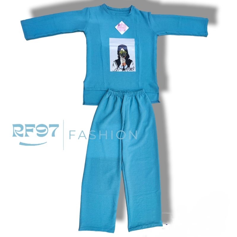 SETELAN ANAK UNTUK USIA 4-10 TAHUN BAHAN CRINKLE AIRFLOW WARNA WARDA