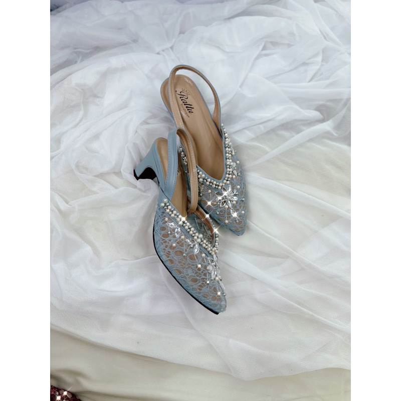 Termurah!!! COD sendal payet genjang hak 5cmmewah rattu series