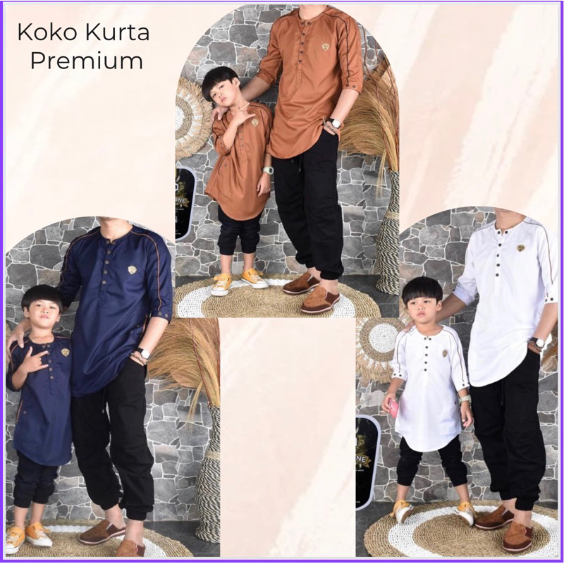 Baju Koko Kurta Couple Ayah dan Anak Premium