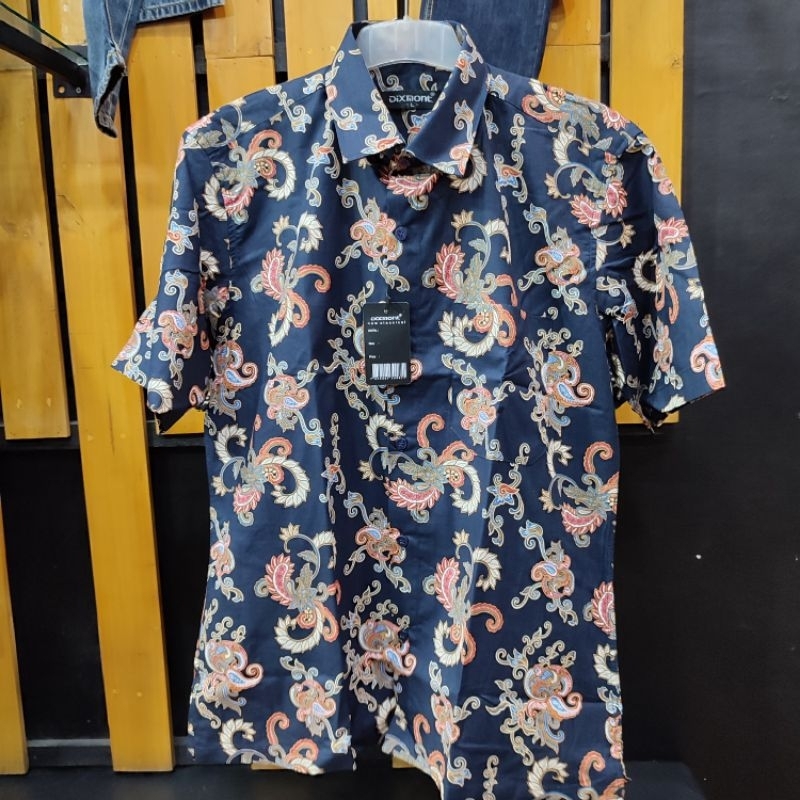 DIXMONT 006 Atasan Kemeja Batik Pria Lengan Pendek