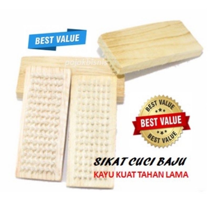 Sikat Cuci Baju Kayu / Sikat Lantai / Sikat Serba Guna