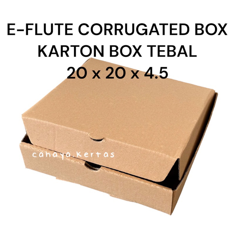

E-FLute corrugated box 20x20/karton box tebal/box hampers/kardus pizza 20x20x4.5