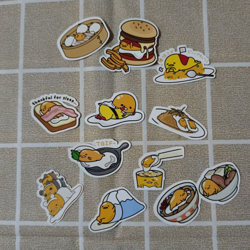 Stiker Lucu BTS, BT21, Gudetama