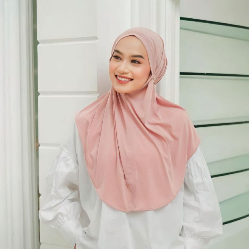 Hijab Bergo Jersey Tali Instan Jersey Premium Khimar Bergo instan