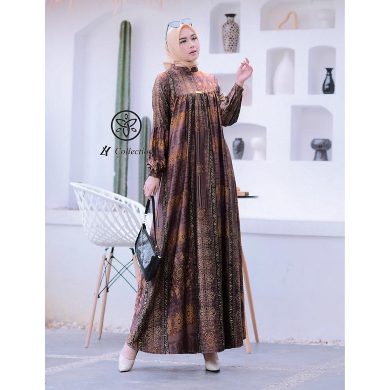 Kain Kain silk brown | kain mengkilat || dress by dyn , motif by dyn