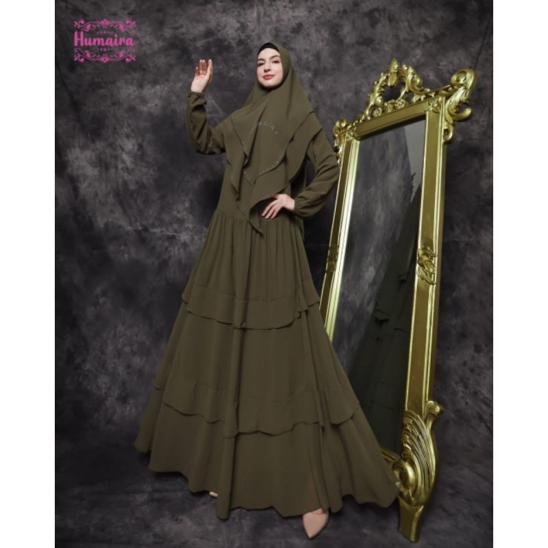 Humaira Syari Terbaru Gamis Pesta Wanita Motif Polos