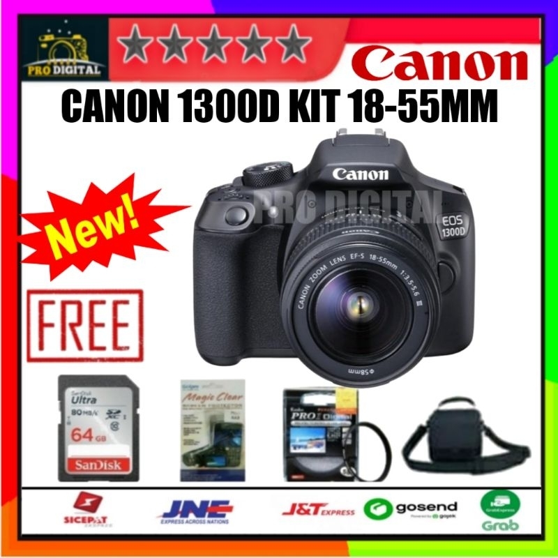 CAMERA CANON EOS 1300D +  LENSA KIT 18-55MM IS WIFI - GARANSI 1 TAHUN