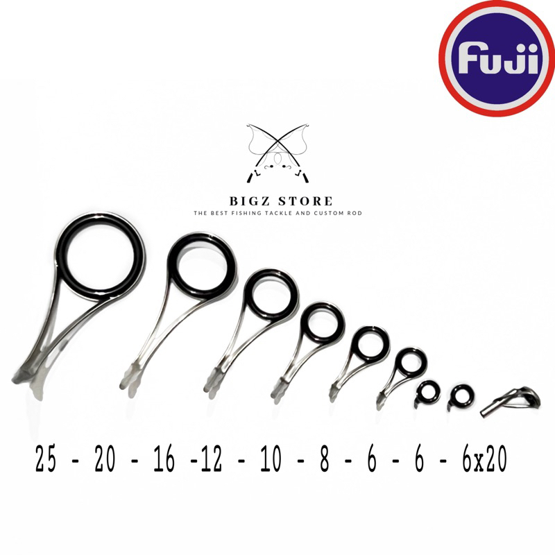 RING GUIDE FUJI SPINNING KAKI 1 SET 9 PCS TOP 6X26 6 6 8 10 12 16 20 25 ORIGINAL FUJI PRODUCT CCLYOG