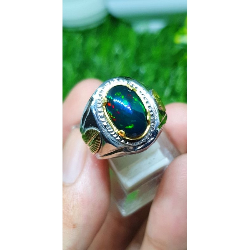 cincin kalimaya black opal solid full jarong h1