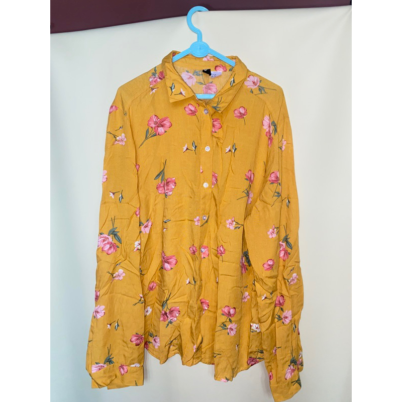 H&M Yellow Flower Kemeja Shirt Wanita