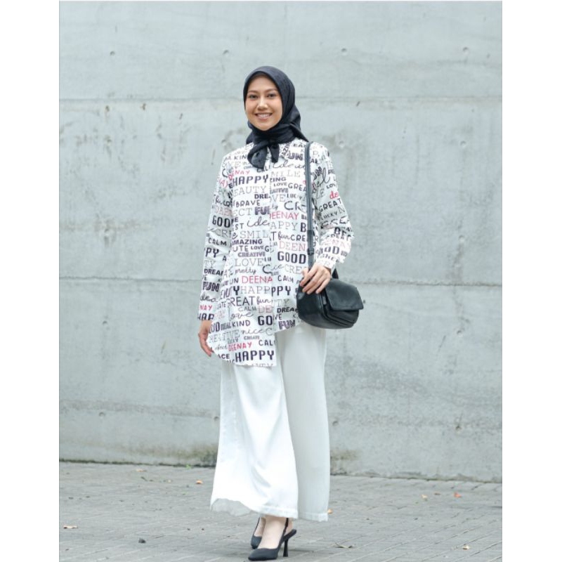 DEENAY WORD WHITE / Atasan deenay / Kemeja deenay