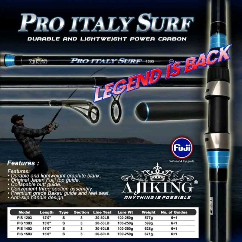 AJIKING PRO ITALY 4.50 JORAN PASIRAN / ROD SURF / KARANGAN / ROCK FISHING
