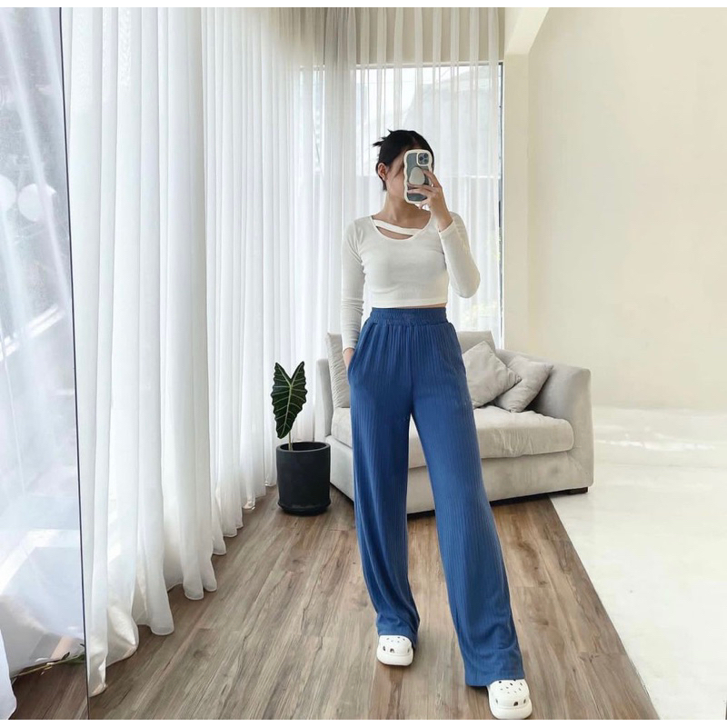 KULOT KNIT HIGHWAIST JUMBO CELANA KULOT KNIT HORNET PREMIUM KULOT RAJUT WANITA