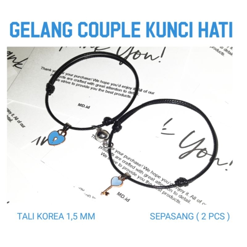 MD.id GELANG COUPLE KUNCI HATI BIRU