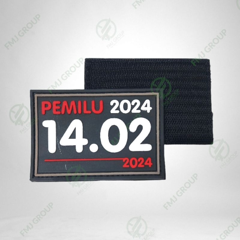 Emblem Patch Rubber Logo PEMILU 2024 14.02 Bet KPU