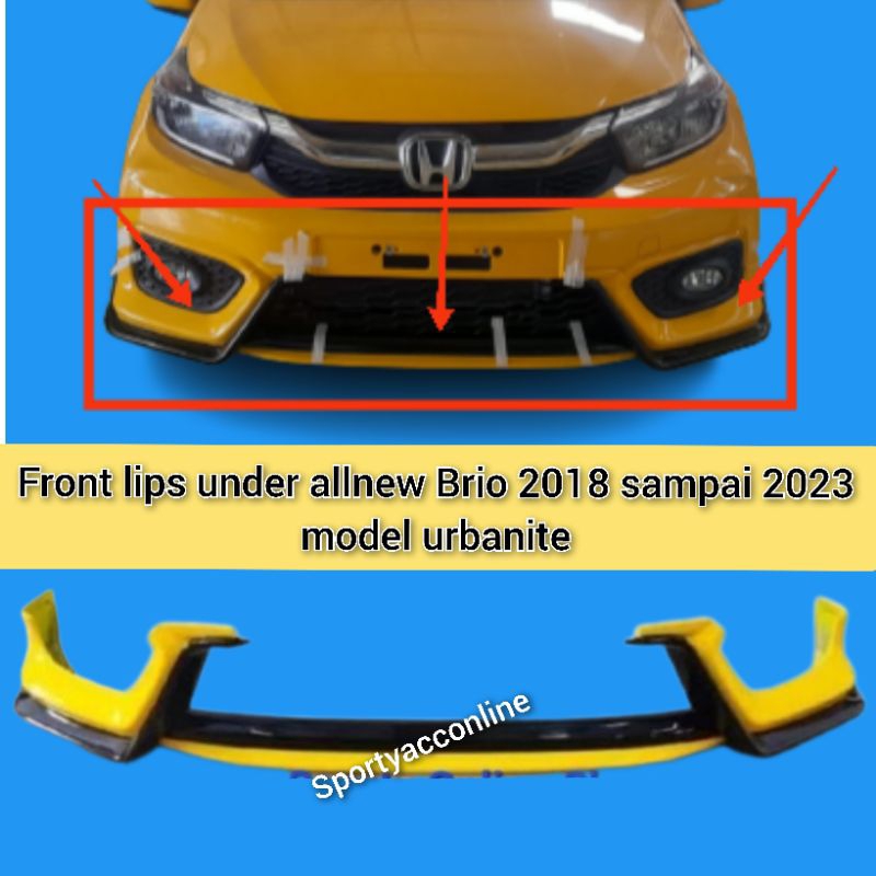 front lips bumper under body kit depan allnew brio 2018 sampai 2023 model urbanite ori