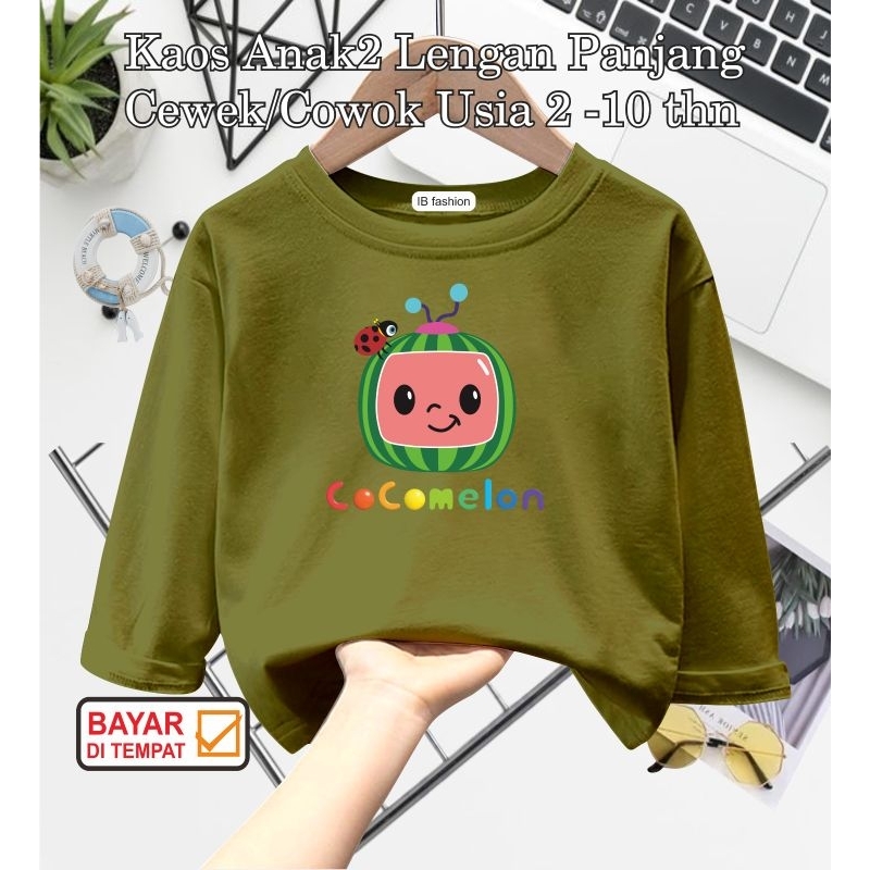 ((IB))KAOS ANAK2 UNISEX PANJANG/COCO MELON DIGITAL SABLON