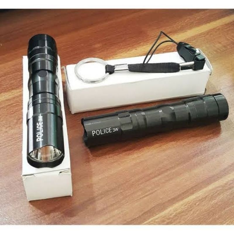 SENTER SWAT MINI LED SUPER TERANG SWAT POLICE LIGHT 3 WATT WATERPPROOF FLASHLIGHT - HITAM-2