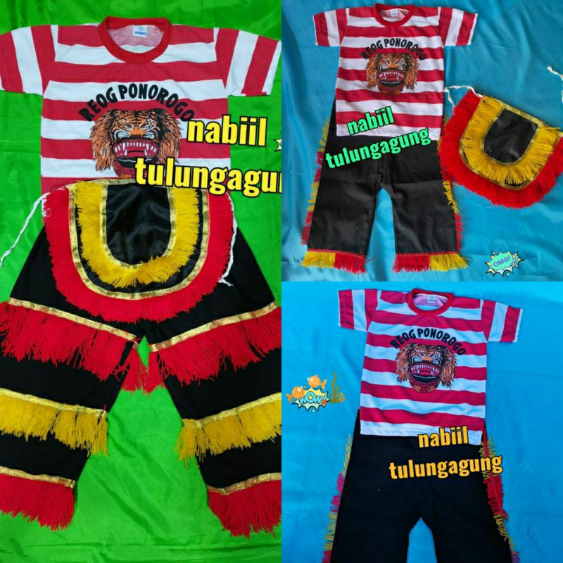 Setelan kaos reog ponorogo anak