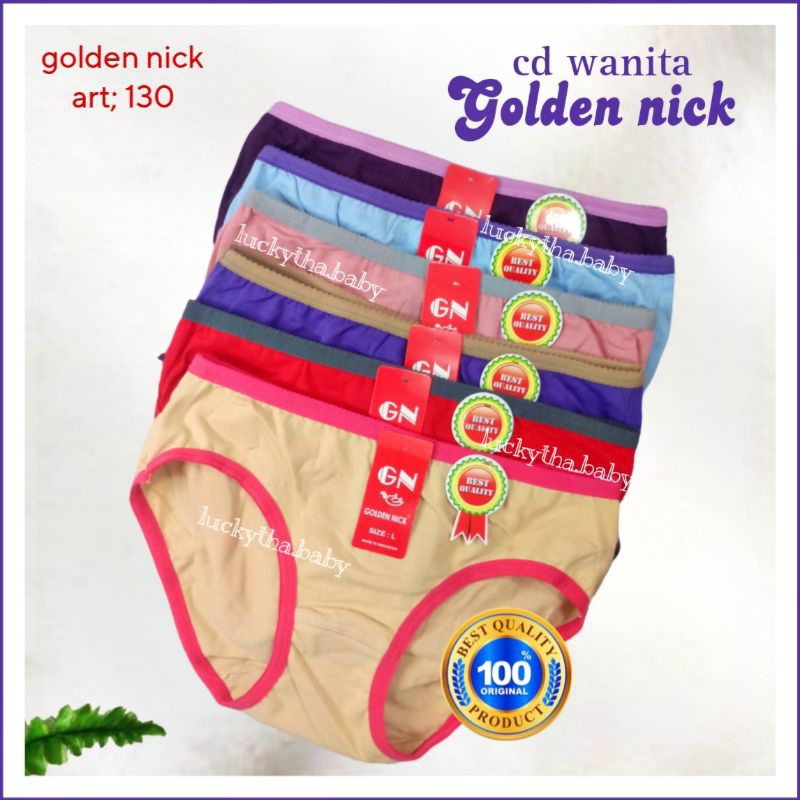 [3pcs] CD wanita GOLDEN NICK 130 MIDI / celana dalam golden Nick perempuan remaja / CD gn 130