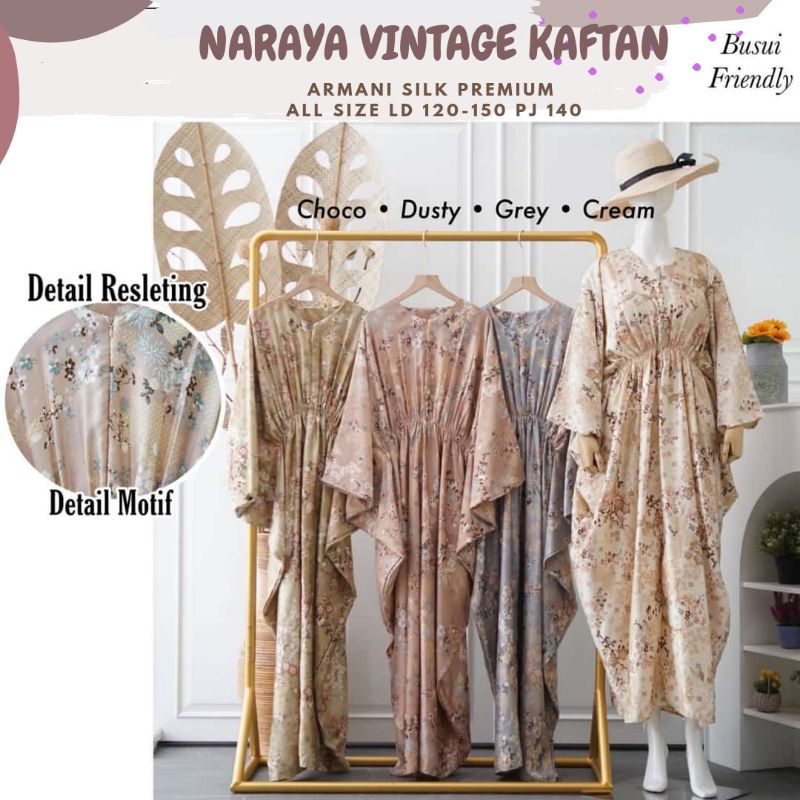 [ORI] Narya Vintage Kaftan Ld 120-150/Kaftan Lebaran 2023 Mewah Jumbo/Kaftan Muslim Cewek Terkini/Kaftan Kondangan/Kaftan Armani Silk