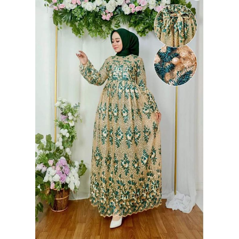 CS COD REALPICT GAMIS LAILA EXCLUSIVE PREMIUM ORIGINAL//GAMIS TILLE BORDIR//GAMIS PESTA//KONDANGAN//
